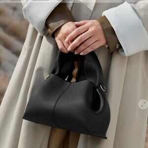 🖤Black Genuine Leather Shoulder Bag Numero Neuf NWT Designer Inspired Textured